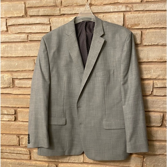 Chaps Ralph Lauren Blazer Sports Suit Coat Size 52R Solid Grey - Picture 1 of 13